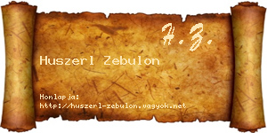 Huszerl Zebulon névjegykártya
